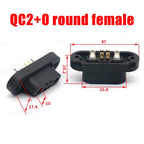 New QC2+0 Round Electric Plug  Lithium Socket for  500V Waterproof Male and Female Skateboards and Bicycles Energy Connector