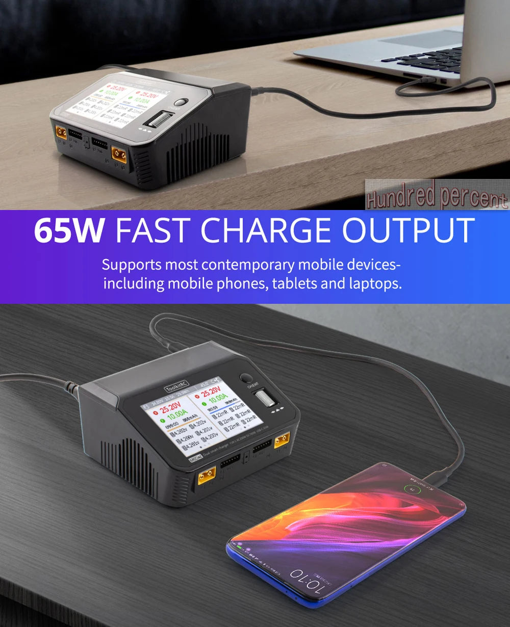ToolkitRC M6DAC Dual Channel Smart Lipo Battery Charger Discharger AC 200W DC 350WX2 15A for 1-6S LiHV PD 65W