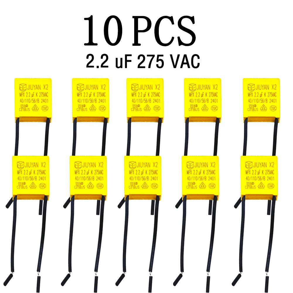 2.2uF X2 Safety Capacitor 275VAC Polypropylene Film for DC AC Pulse Circuits Smart Home Appliance Power Supply Stable P
