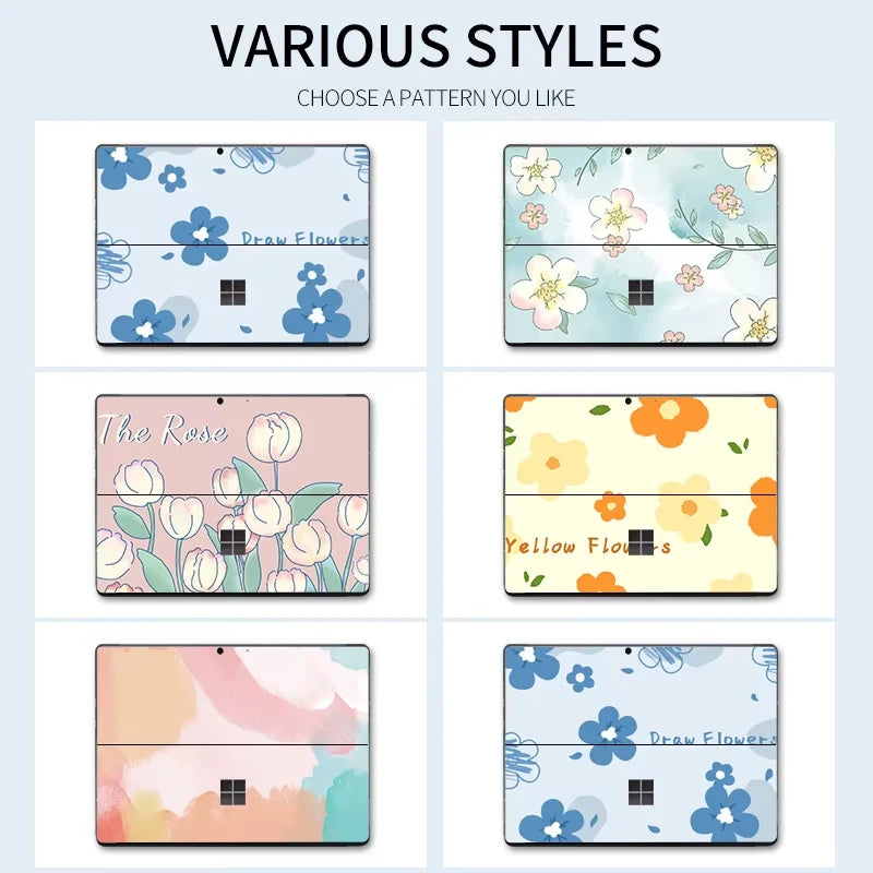 Color Printing Pattern Sticker  For Microsoft Surface Pro 7/6/5/4/3 9/8X Go 2 Back Cover Body Decal Skin Protector keyboard 10
