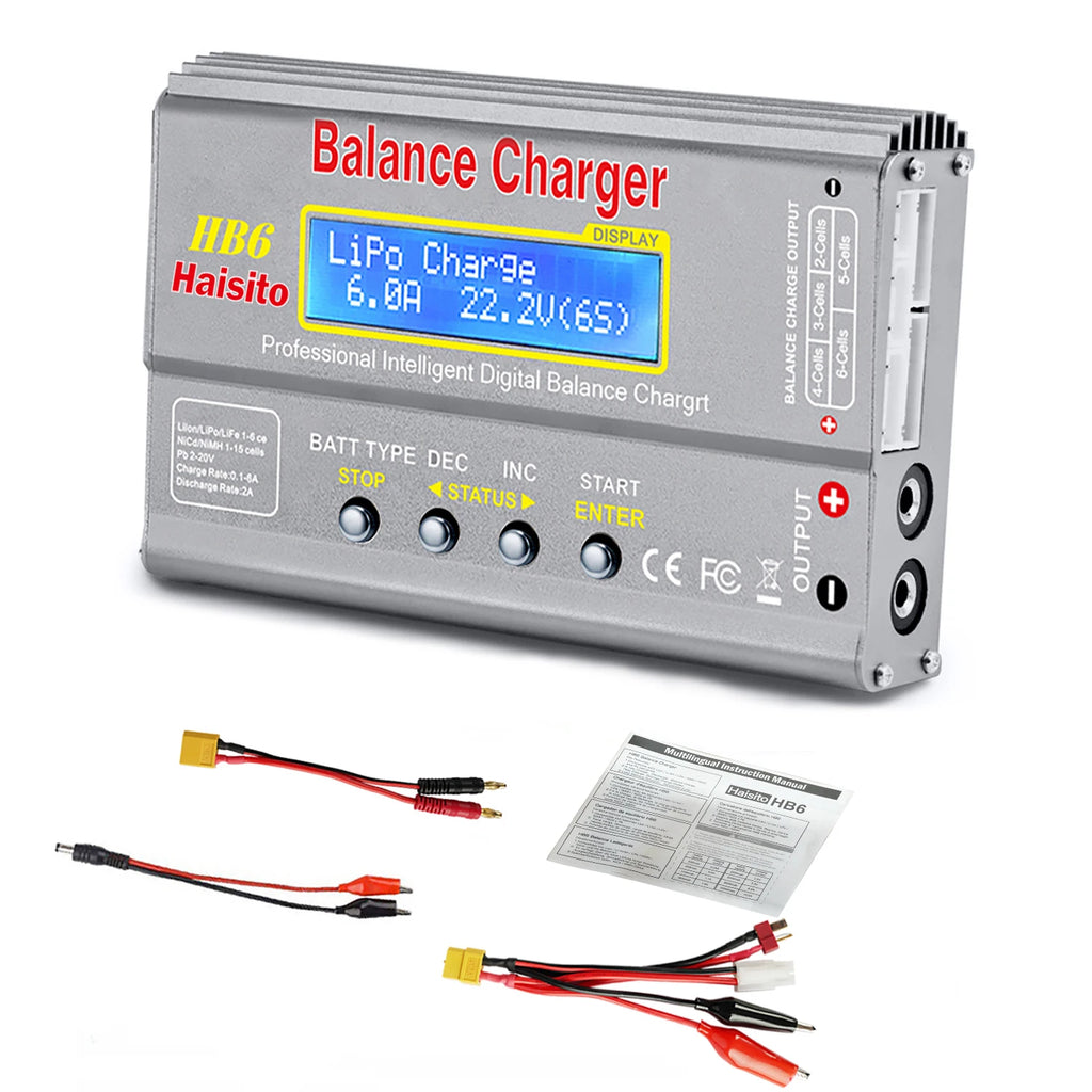 IMAX B6 80W Multi-function Battery Charger For Lipo Li-ion LiFe NiMh Ni-Cd PB XT60 Tamiya RC Balance Discharger+15V 6A Adapter