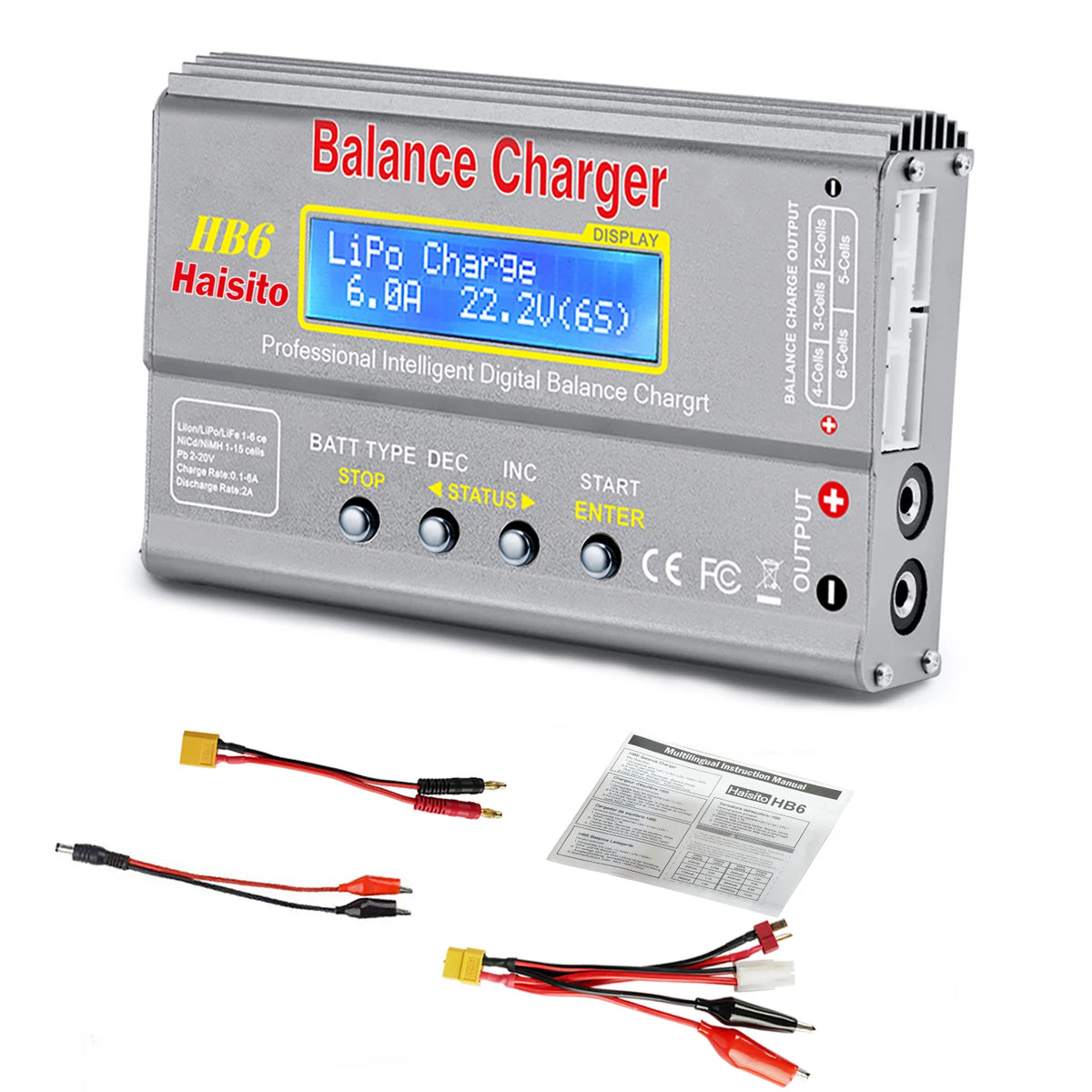 IMAX B6 80W Multi-function Battery Charger For Lipo Li-ion LiFe NiMh Ni-Cd PB XT60 Tamiya RC Balance Discharger+15V 6A Adapter