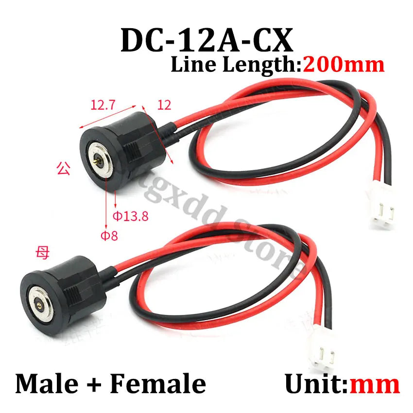 Cltgxdd DC-10A/11A-CX DC-12A-CX DC-15A-CX Magnetic Male Female Connector W/ XH Terminal 8mm 10mm Magnetic Plug With Line  Cable
