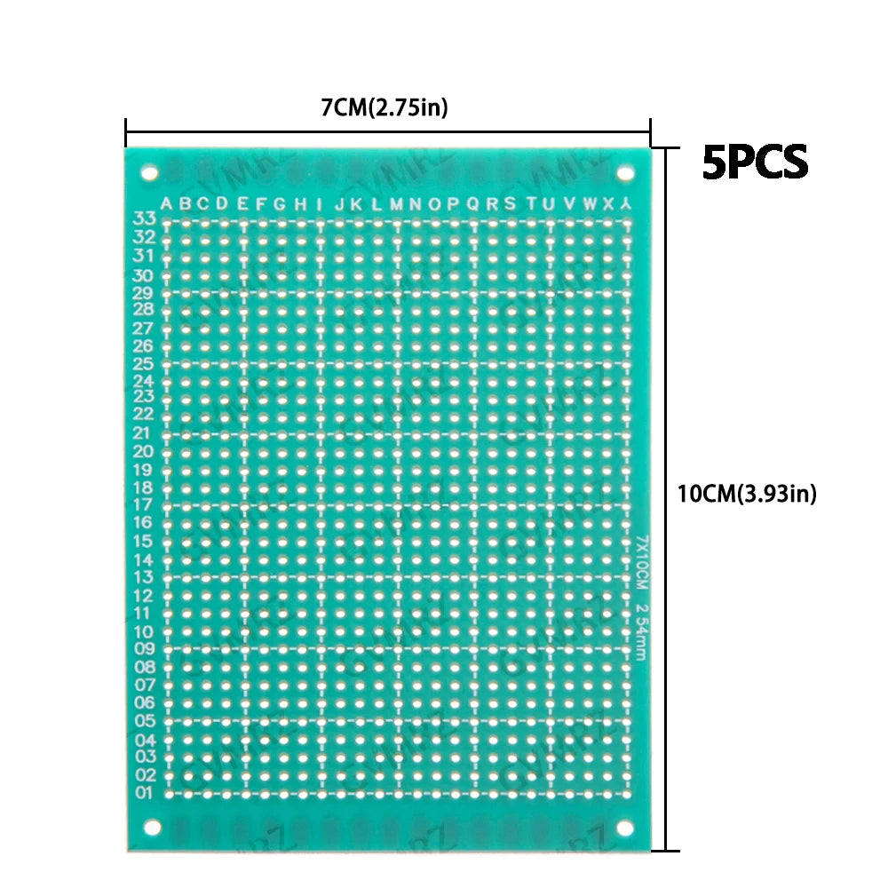 Single Sided Green PCB Prototype Board Universal Through Hole Perfboard for DIY Electronic Projects