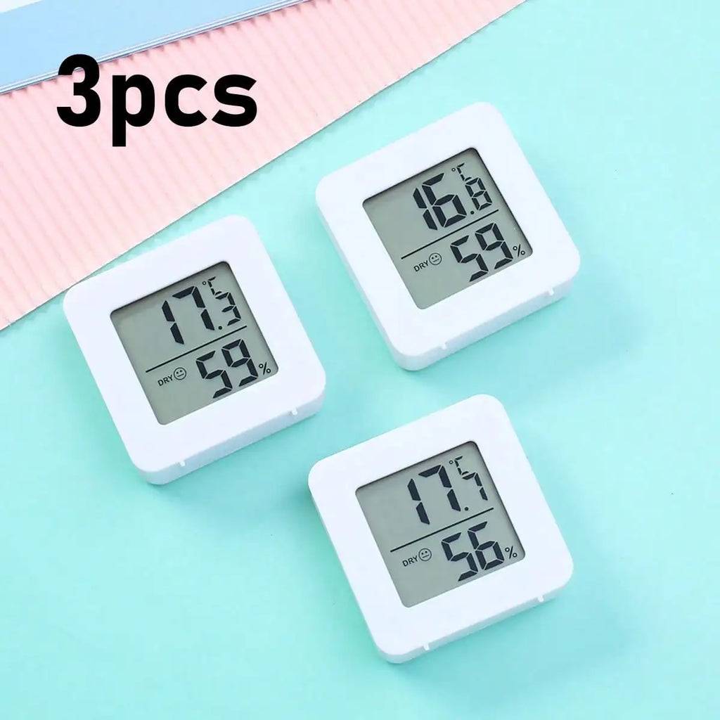 1/2/3pcs Small Digital Hygrometer Indoor Thermometer Environment Temperature Humidity Meter Monitor For Home Office Reptile Terrarium, Indoor Thermometer