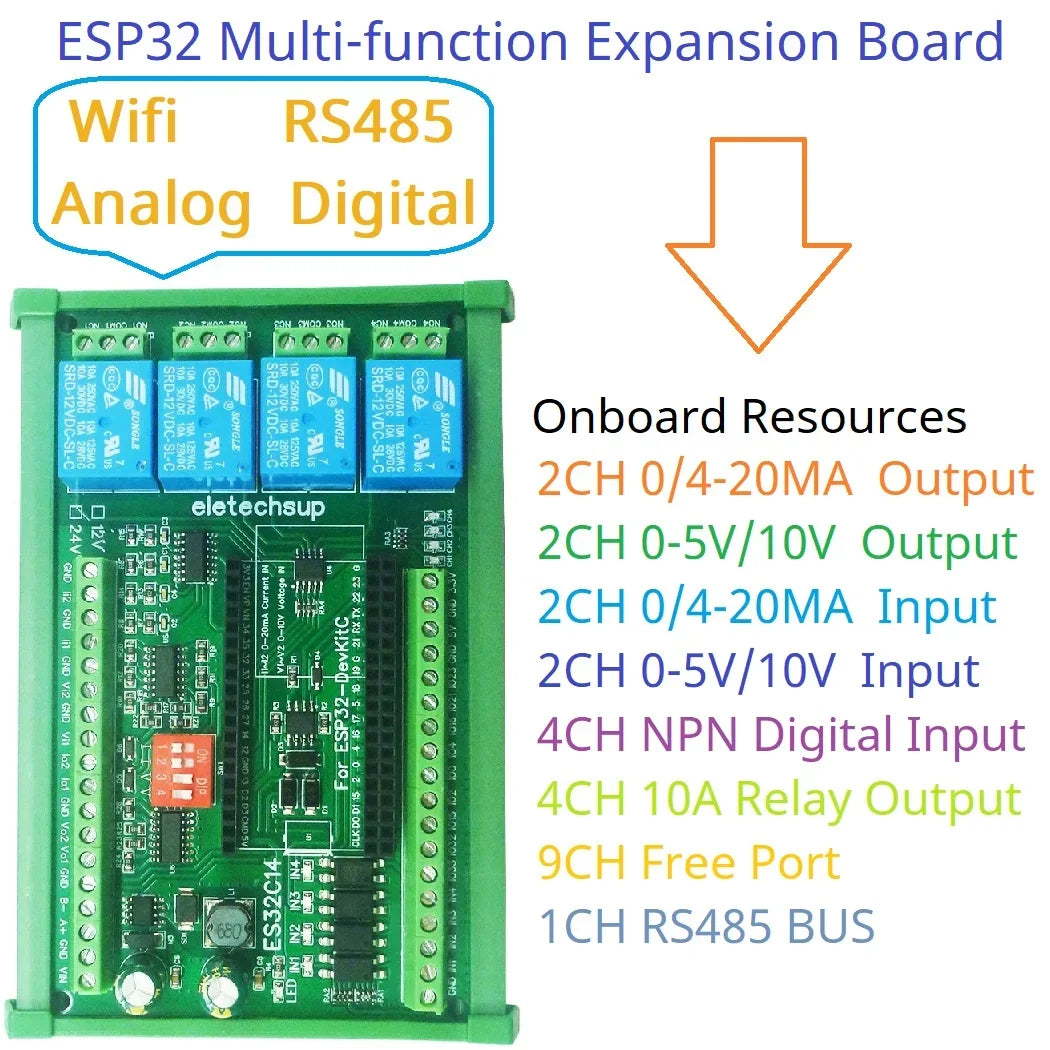 ESP32 Expansion Board for Arduino PLC Smart Home IOT with RS485 Modbus Module DIY