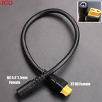 JCD 1pcs 10A Ultra-soft XT60 Plug Male Female Connector to DC 5525/DC5521 Power Cable for Fly Multirotor Field Repairs Apply