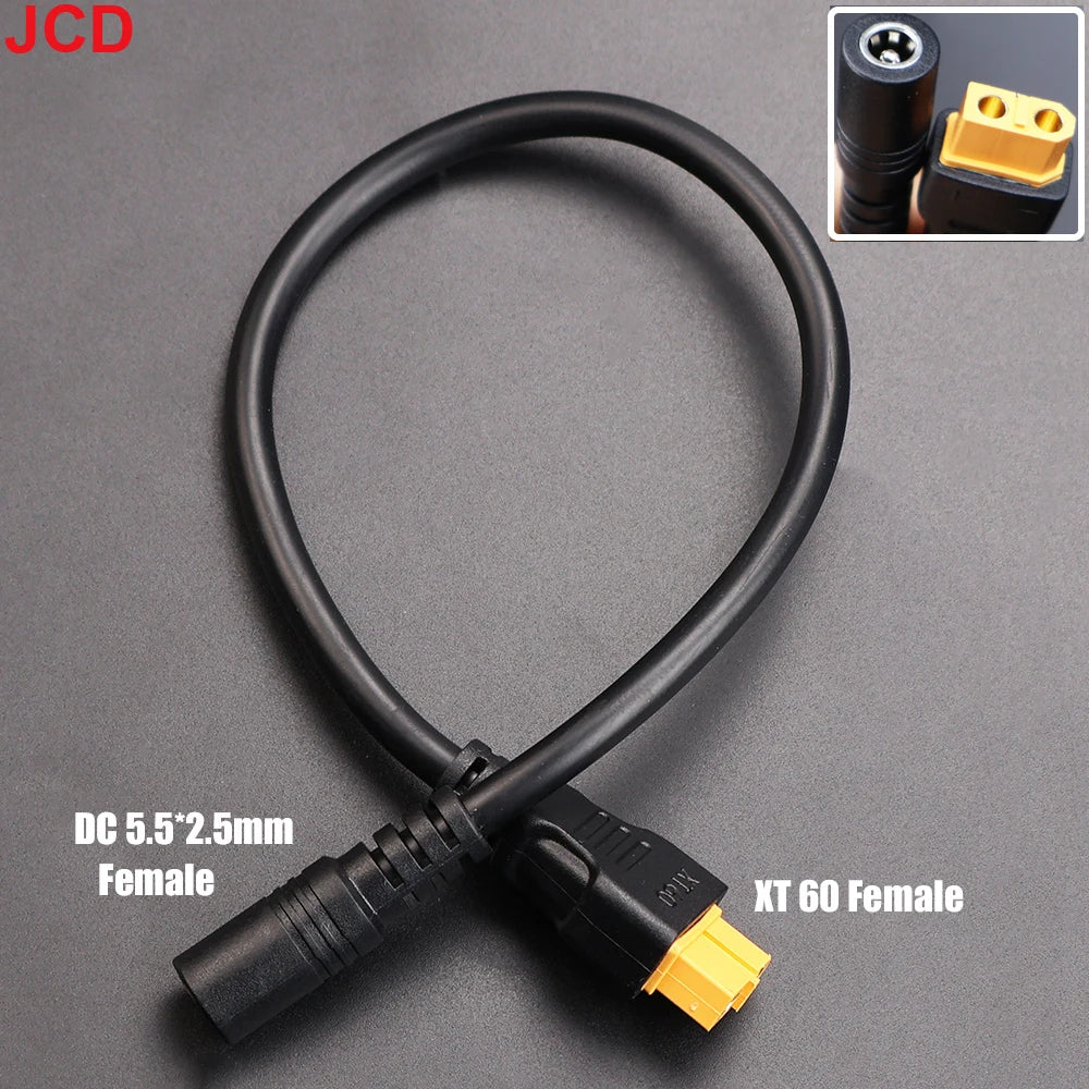 JCD 1pcs 10A Ultra-soft XT60 Plug Male Female Connector to DC 5525/DC5521 Power Cable for Fly Multirotor Field Repairs Apply