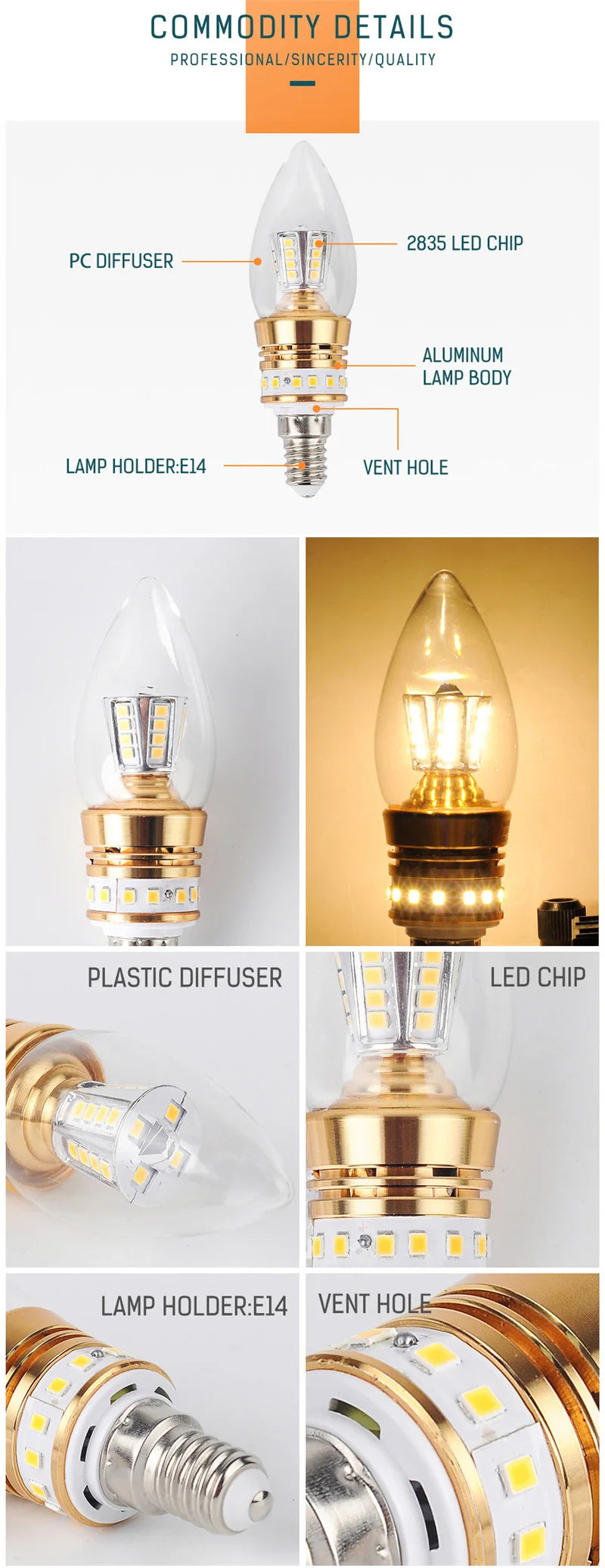 New E14 LED Bulb 10W 12W 15W LED Candle Light AC220 240V Lamp Cold White/Warm White Glass Bulb Retro Antique Vintage Style