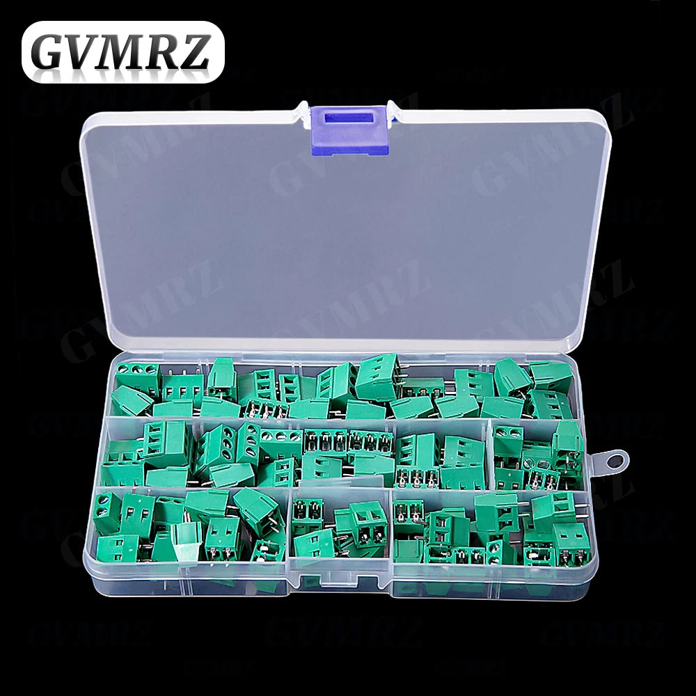 80PCS PCB Screw KF128-2 KF128-3 Terminal Block Connector KF128 Pitch 5.0MM 2P 3P Splicable Kit Box