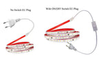 120LED/m LED Strip Light 220v Flexible&10cm Cuttable Soft Lamp Bar 2835 Tape Adhesive EU Plug Vanity Cabinet Wardrobe Home Decor