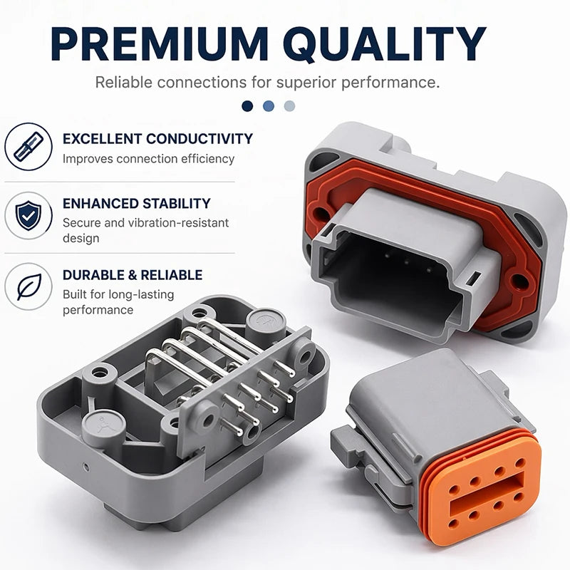 DT13 Series  Waterproof  Automotive PCB Right-Angle Header Connector 2/3/4/6/8/12Pin Male/Female Kit for Car Truck Bus Marine