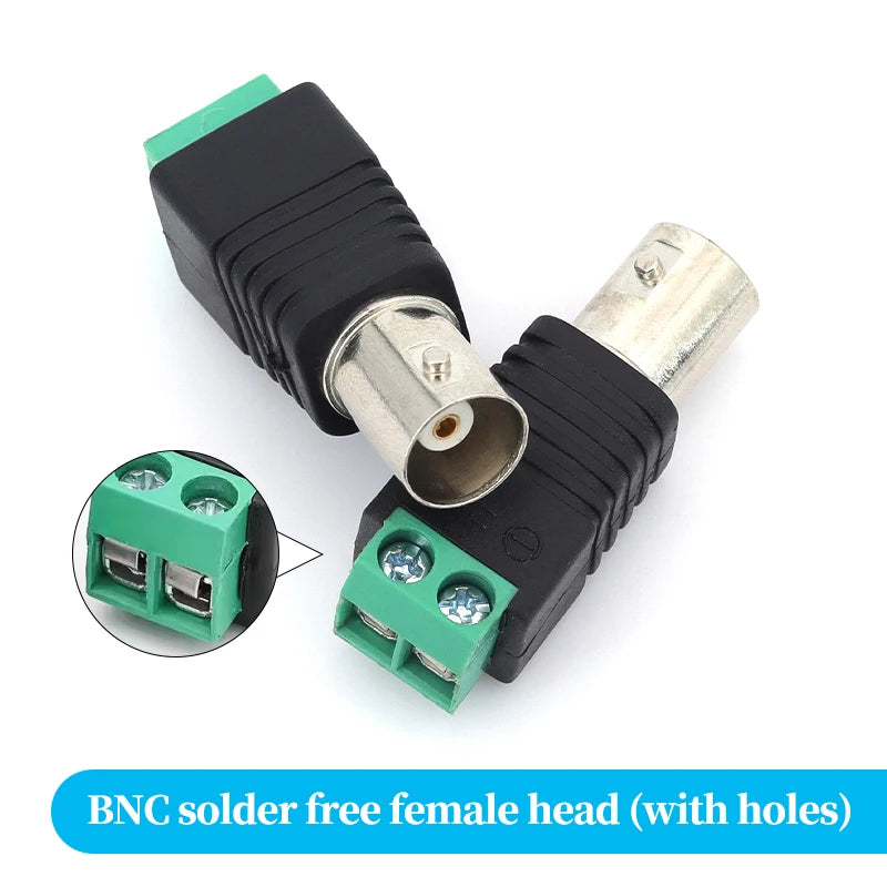 2PCS DC 12V Male Female BNC Connectors 5.5*2.1mm/2.5mm Welding-Free Power DC Plug Adapter Jack Sockets For LED Strip CCTV Camera