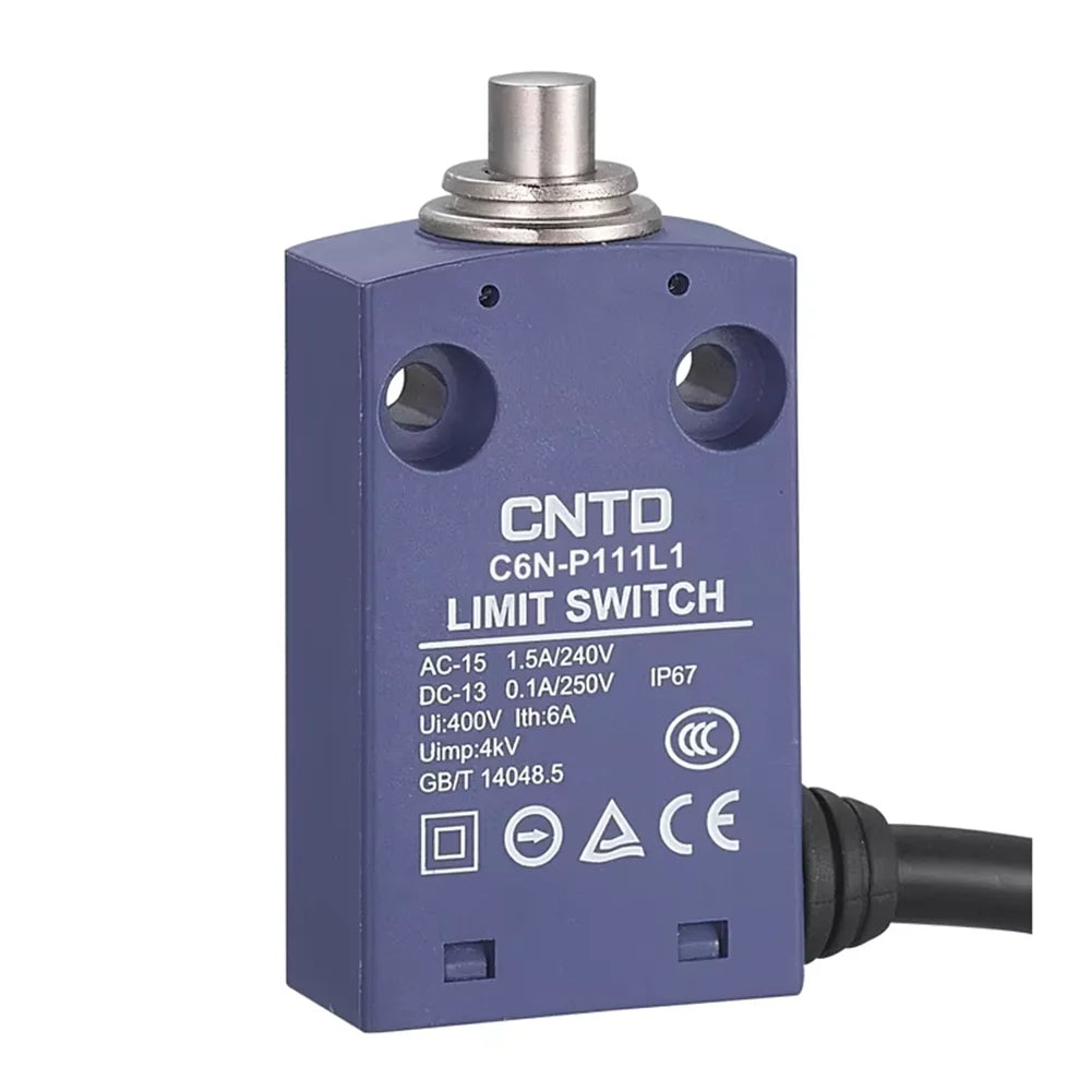 CNTD Micro Limit Switch C6N Series C6N‑101 C6N‑102 C6N‑111 C6N‑121 1NO1NC 10A 250V IP67 Waterproof For Automated Machinery