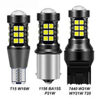 2X P21W led 1156 T20 W21/5W 7443 P21/5W 1800LM W21W Car Bulb 7440 BA15S BAY15D PY21W Auto DRL Light White 1157 LED Brake Light