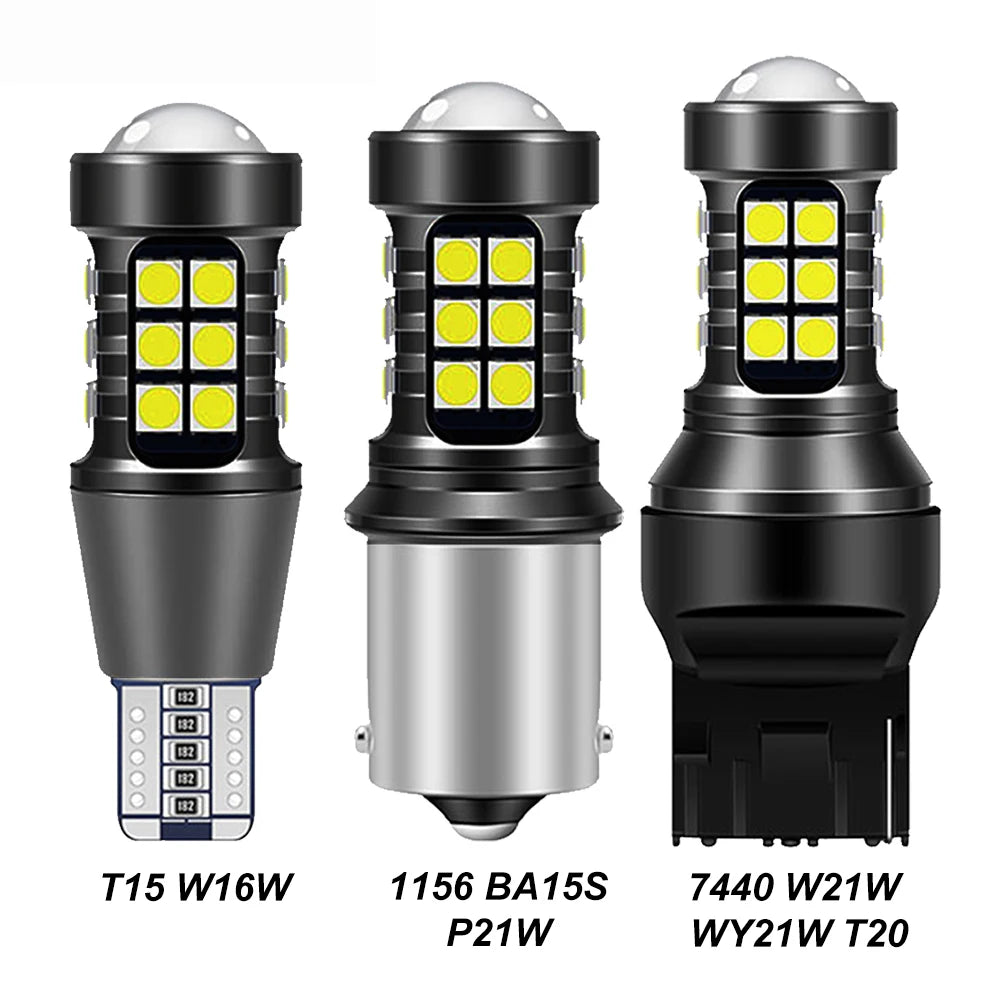 2X P21W led 1156 T20 W21/5W 7443 P21/5W 1800LM W21W Car Bulb 7440 BA15S BAY15D PY21W Auto DRL Light White 1157 LED Brake Light