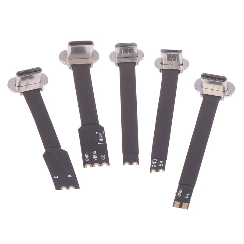 Type-C Micro USB Connector FPC 2Pin 3Pin Soft Flat Cable Male Charging Cable Fast Charge Wire Extention For Phone
