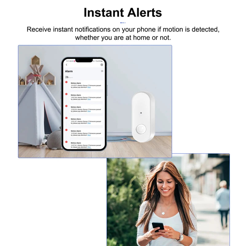 Zigbee Motion Sensor PIR Infrared Human Motion Detector Smart Life Home Security Anti-Theft Alarm Work With Tuya Zigbee Gateway