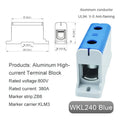 Aluminum Distribution Block Din Rail Mounting WKL 50/95/150/240 mm² Cable Power Connector Terminal Block Box