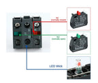 XB4 Knob Switch with LED 22mm 2/3Position Self Locking 1NO/2NO/1NO1NC Select Rotary Switch with Light 12V 24V 220V 10A Red Green