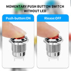 1 PCS 12mm Waterproof Momentary High Round Metal Push Button Switch Car Start Horn Speaker Bell Automatic Reset
