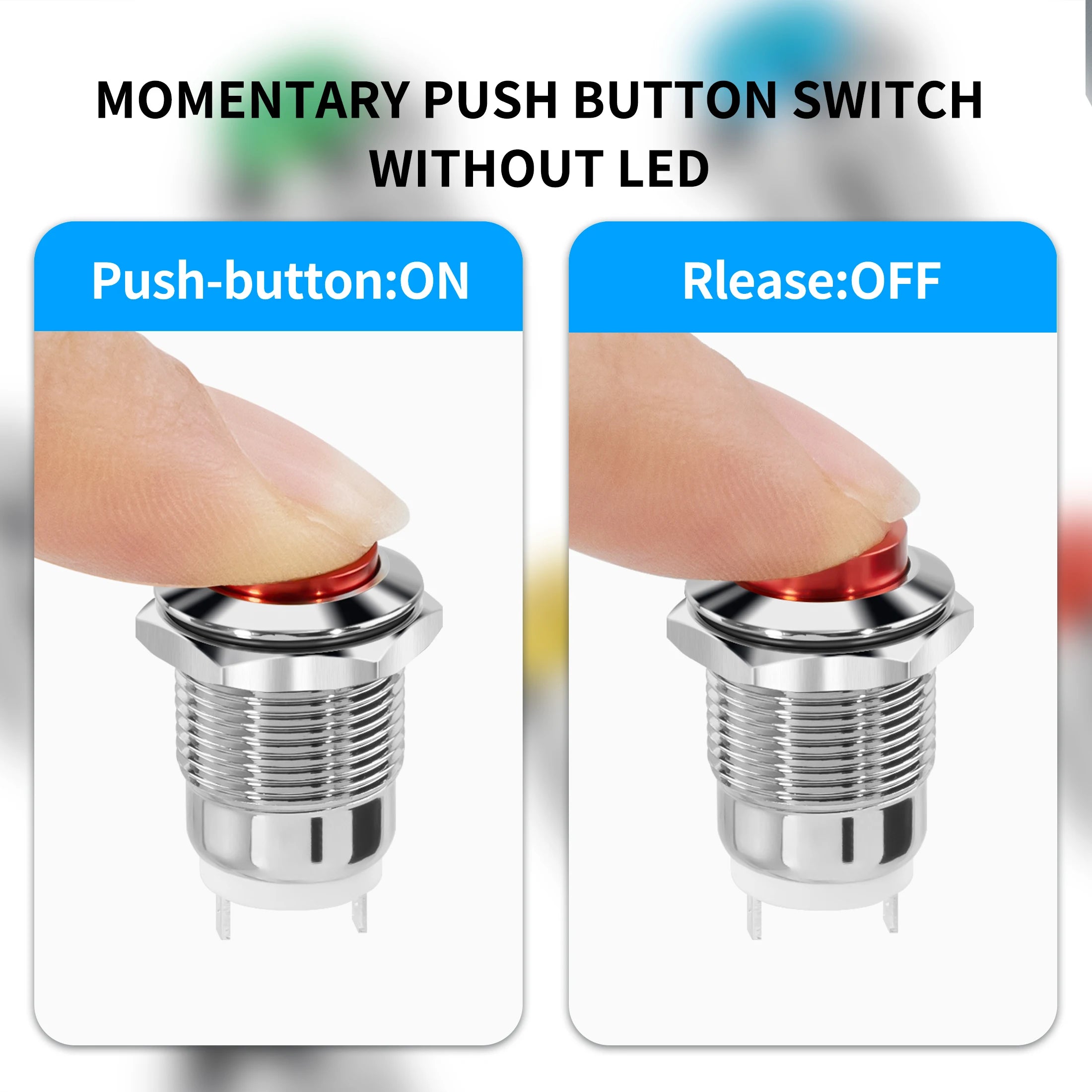 1 PCS 12mm Waterproof Momentary High Round Metal Push Button Switch Car Start Horn Speaker Bell Automatic Reset
