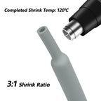 1/2/5/20M 3:1 Grey Heat Shrink Tube Thick Glue Dual Wall Tubing Polyolefin Insulated Shrinking Cable Sleeve Diameter 2.4 ~ 50mm