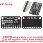 ADS1115 ADS1015 MCP4725 AD5593 ADS1110 ADS1118 ADS1120 ADS1220 MCP3421 SGM58031 PCF8591 Analog-to-Digital Breakout Board Module