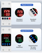 GTRIC Voltage Protection Relay Din Rail Over Under Voltage Protector 230VAC 40A 63A Adjustable Voltage Current Protection Device