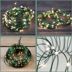 Green Cable LED Christmas String Fairy Lights Garland Outdoor Waterproof For Birthday Party Halloween Garden Room Decoration