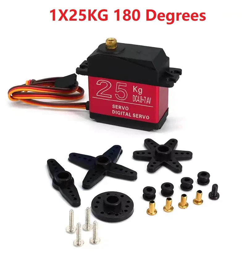 High-Torque Waterproof Servo 20KG 25KG 30KG 35KG 180 270 Degree Digital Copper Gear/Steel Gear Servo, For Robot Arm DIY
