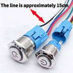 12/16/19/22mm Metal Push Button IP66 Waterproof Self Reset Latching Red LED 1NO1NC Plug Terminal 5V 12V 220V Control Switch Blue