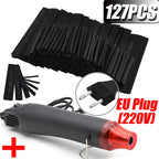 328/127/580PCS Heat Shrink Tubing Kit 2:1 Shrinkable Wire Shrinking Wrap Tubing Wire Connect Cover Protection with Hot Air Gun