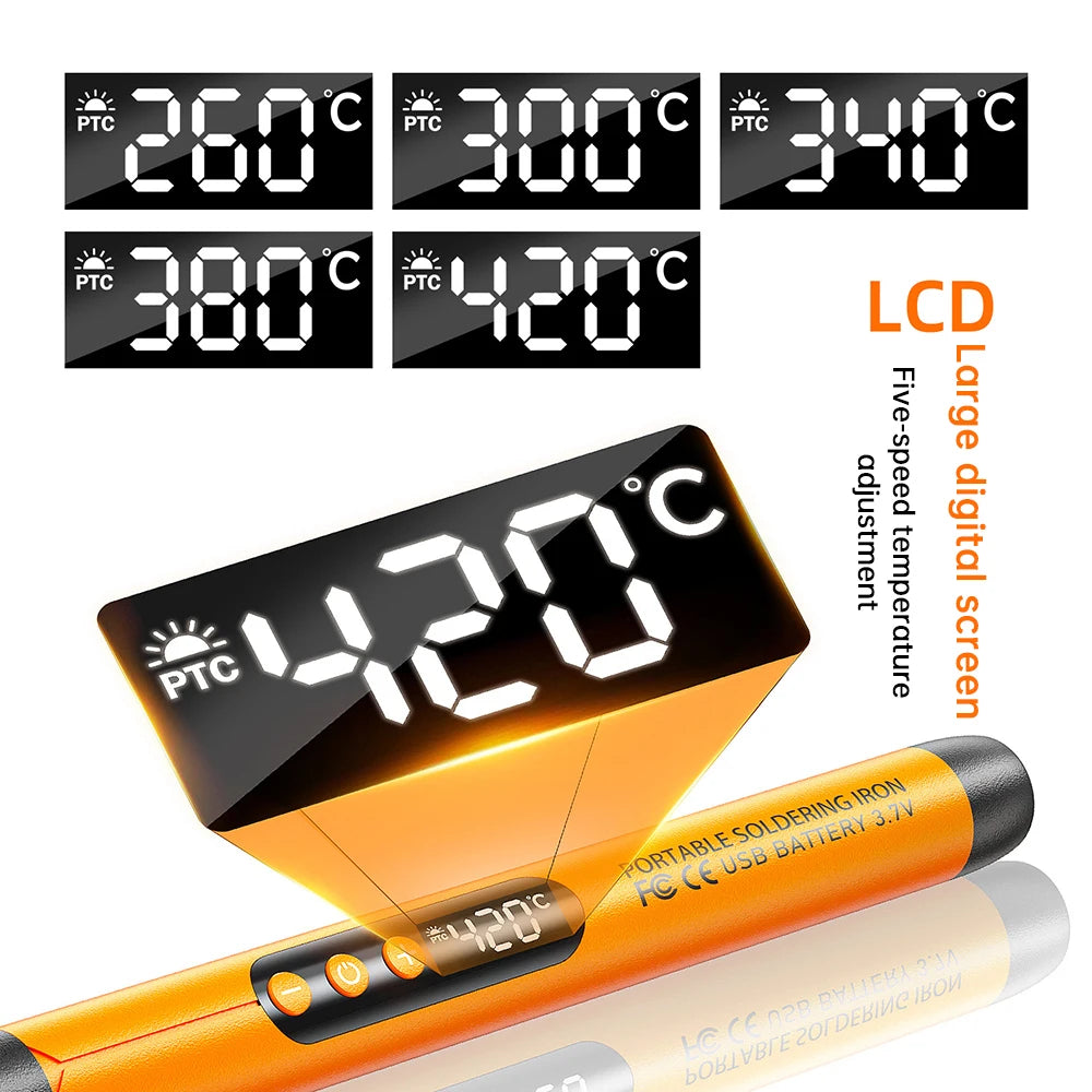 Portable 5V 8W USB Soldering Iron Wireless Electric Soldering Iron Fast Charging Lithium Battery Solder Iron Repair Welding Tool