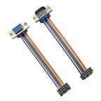 1pcs D-Sub DB9 9 Pin Male/Female Connector to FC-10P IDC Female 2.54mm 10 Pin Rainbow / Multicolor Flat Ribbon Cable to DIDC 9P