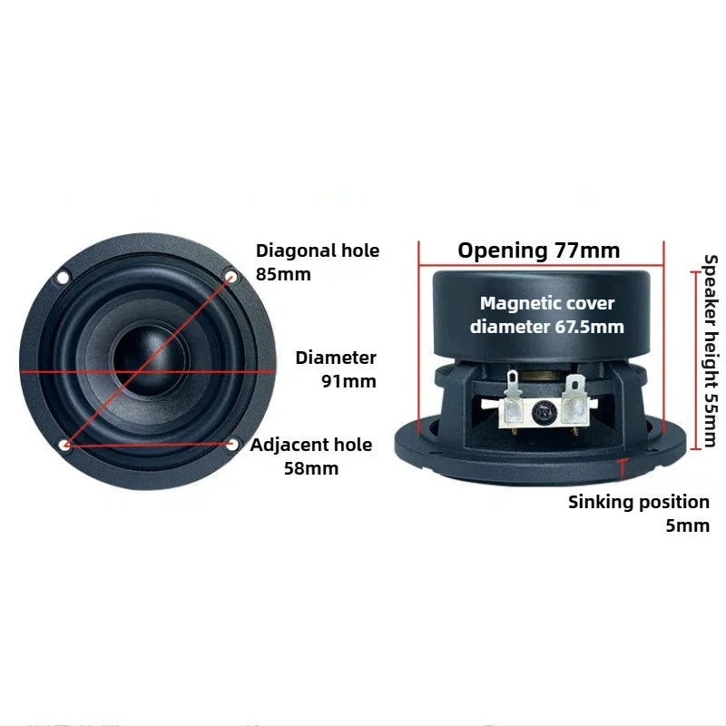 SOTAMIA 2pcs 3.5 Inch Full Range Speakers 4 8 Ohm 15W Power Sound Loudspeaker DIY HIFI Music Home Theater Blutooth Speaker