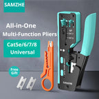 SAMZHE RJ45 Crimp Tool Crimper Cutter for Cat5e/6/7/8 8P 6P Modular Connector Ethernet All-in-one Wire Tool ﻿Ethernet Modular