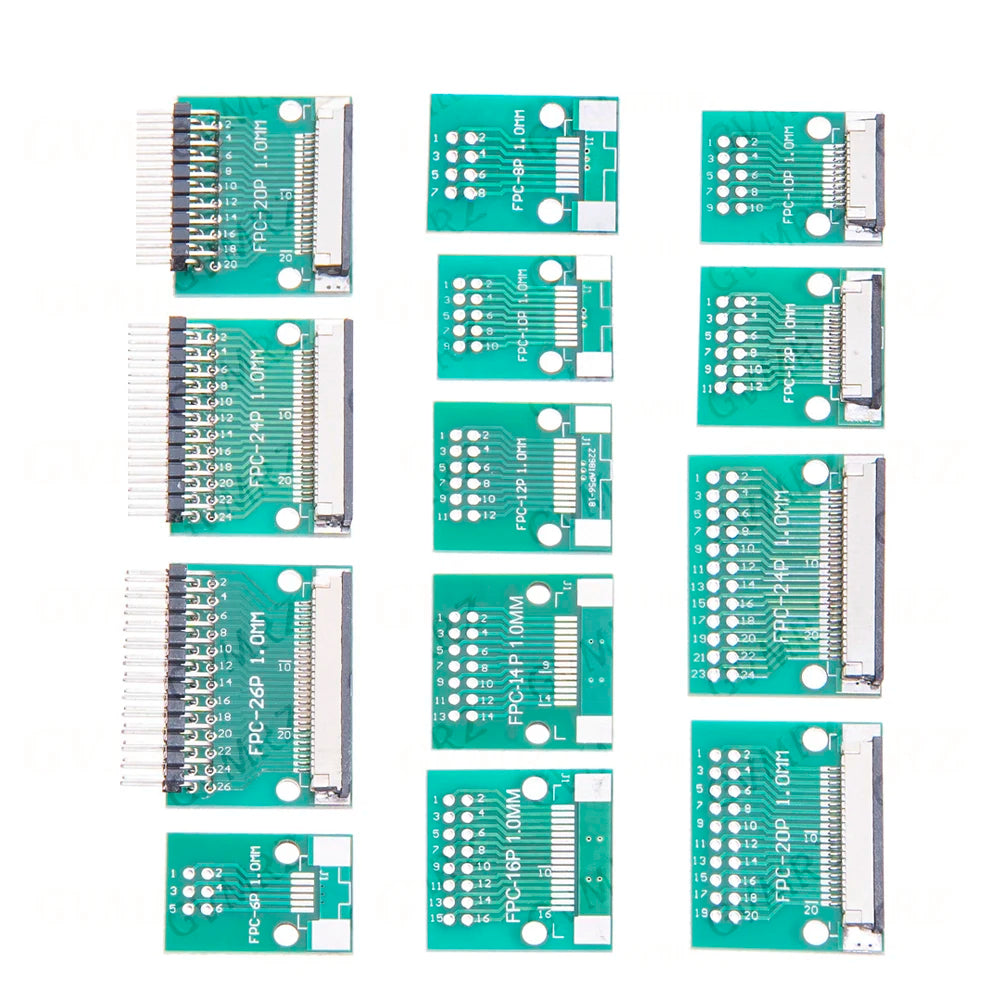 0.5mm 1.0mm pitch Connector SMT Adapter to 2.54mm hole FPC FFC Cable Welded board With Pin / Empty Board 6P 8P 10P 12P 20P 24P