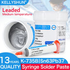 KELLYSHUN Solder Paste, Leaded Syringe Welding Paste, for Soldering BGA LED SMD Containing Silver Sn63 Electronics Tin Paste