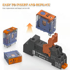 LANBOO J13A 12A/8A 12VDC/24VDC/220VAC Micro Voltage Plug-in Universal Intermediate Relay 5Pin/8Pin Base Sold Separately