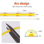 3AA Battery Box 5V COB Led Strip 8MM 320LEDs/M Warm Natural Cool White Flexible COB Strip Light for Bedroom Cabinet TV Backlight