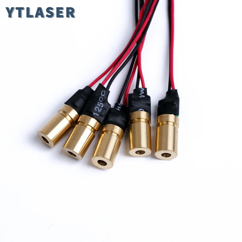 D6X13mm Adjustable Focus Laser Module 650nm Red Line/Cross Line Copper Head Positioning Lamp Laser Diode 1MW 5MW 10MW