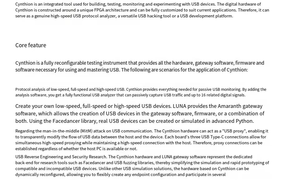 USB Protocol Analyzer LUNA USB 2.0FS /HS 480Mbps Computer tool