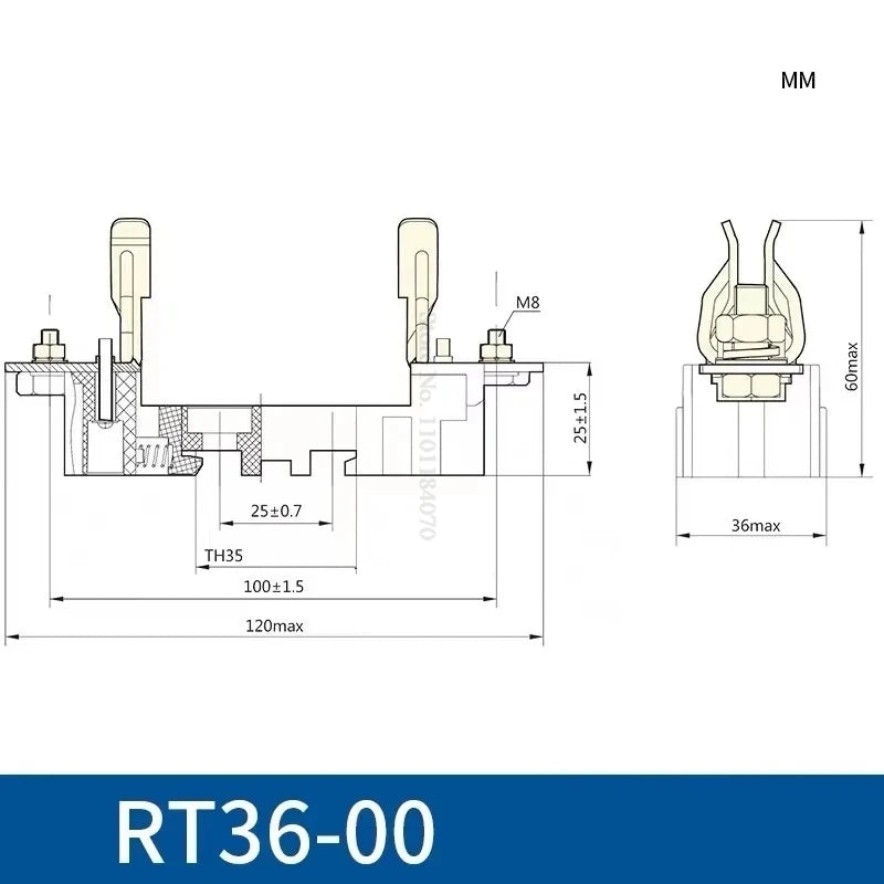 CHINT Fuse Core RT36-00 NT00 20A 25A 32A 40A 50A 63A 80A 100A 125A 160A Ceramic Resistor Fuse Base