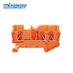 10Pcs PT2.5-TW PT 2.5-TW Push-In Twin 3-Conductor Feed-Through Strip Wire Electrical Connector Din Rail Terminal Block PT 2.5 TW