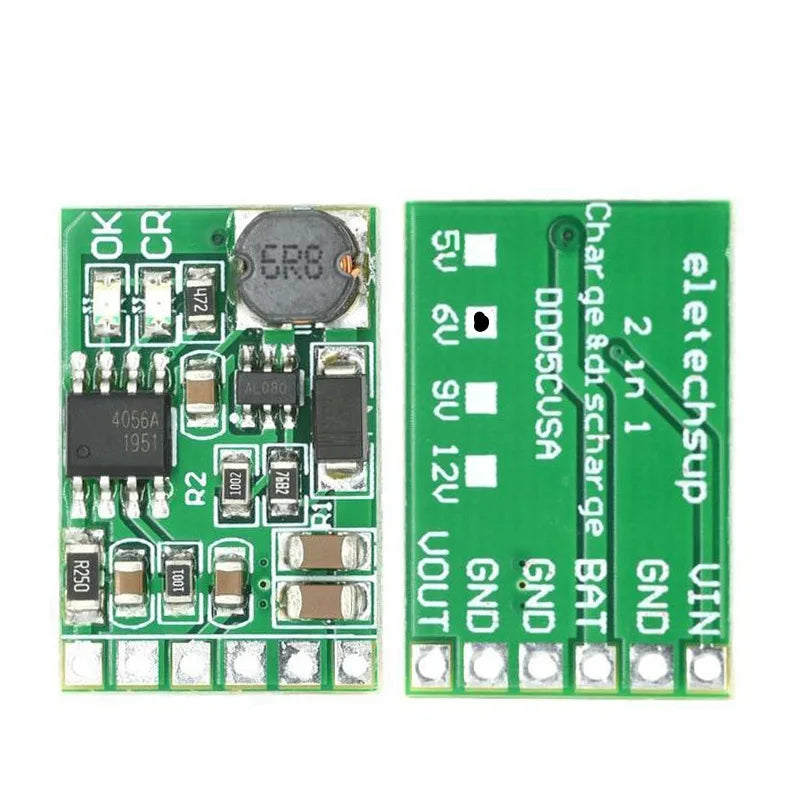 DD05CVSA 1S Lithium Battery Boost Converter Module, 3.7V to 5V/6V/9V/12V DC-DC Step-Up Voltage Regulator for DIY Power Bank