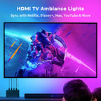 WACUAAO LED HDMI Sync TV Backlight for PS5/Apple TV/Fire Stick, Immersive Gaming Light Strip, Works with External TV Boxes ONLY
