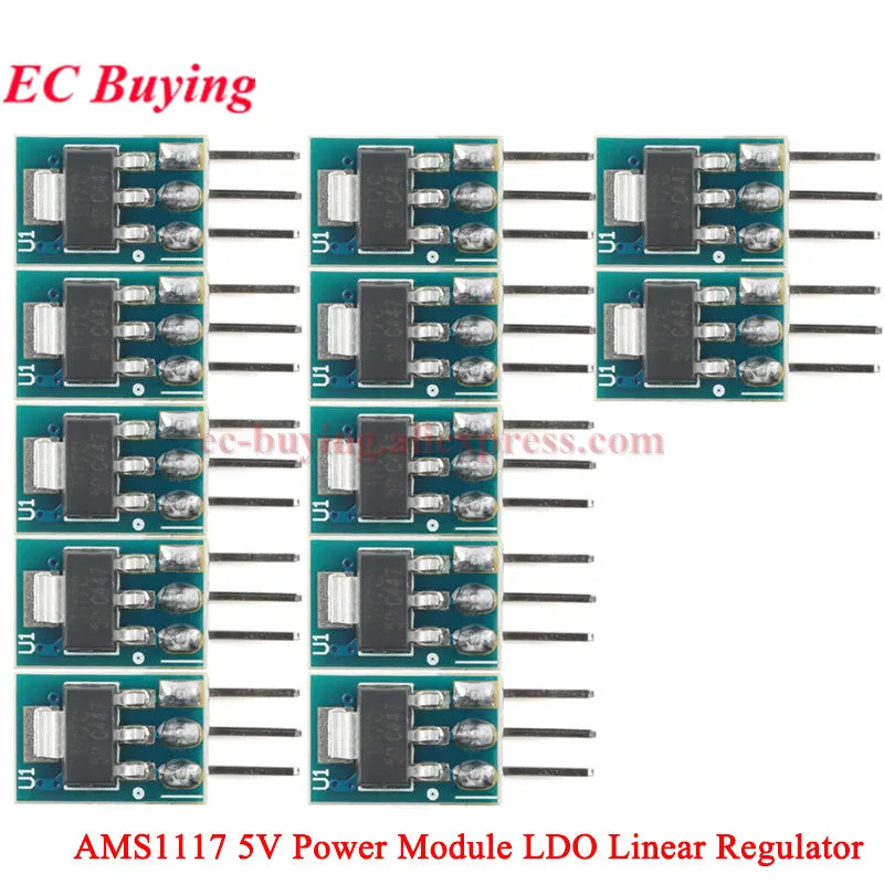 100Pcs/1pc AMS1117 3.3V 5V Power Supply Module AMS1117-3.3 AMS1117-5.0 LDO Linear Voltage Regulator Board 800mA PCB