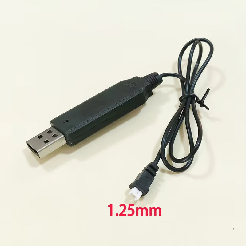 1PC 3.7V/7.4V Lithium Battery USB Charging Cable With 1.25mm MX2.0 PH2.0 XH2.54 JST SM2P/4P Interface For Toy Remote Control Car