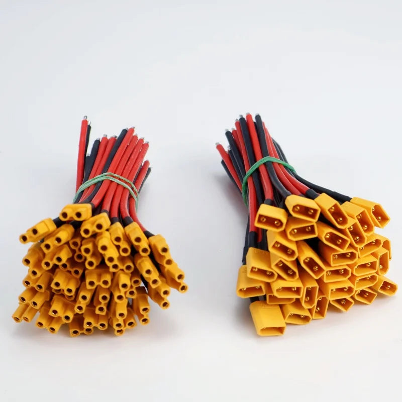 XT30 Male and Female Connector Plug with Silicone Wire 16AWG Cable, Suitable for FPV Drones with RC Lipo Fixed Wing Batteries